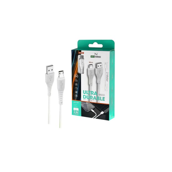 CHARGING CABLE MICRO NEW SCIENCE 2.4A REF 1297 WHITE